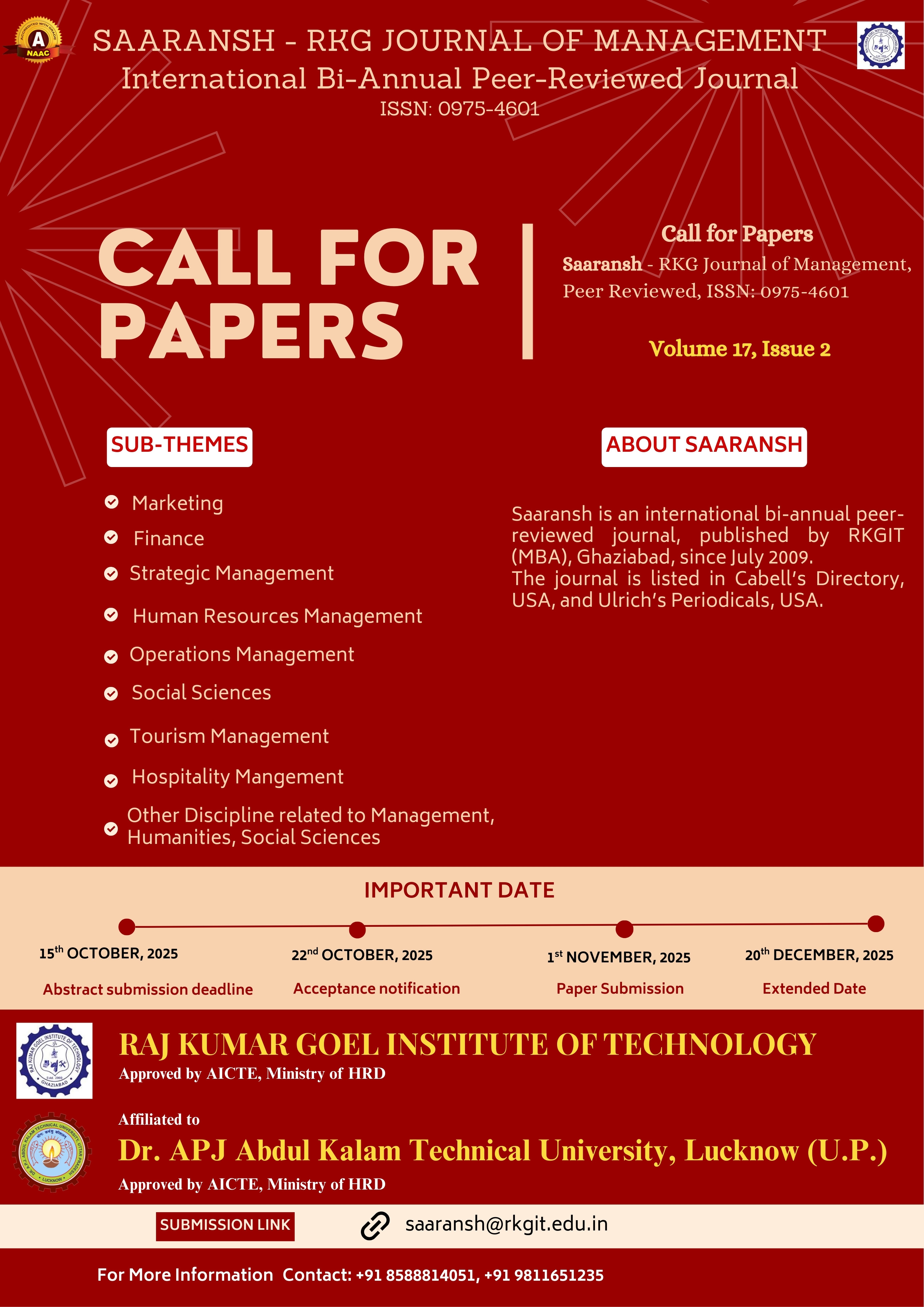 CALL FOR PAPAERS SAARANSH DEC 2025